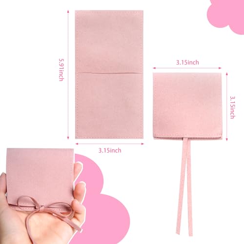 Heliltd Jewelry Pouch 12pcs Jewelry Packaging Bag Microfiber Jewelry Bags 8 * 8cm Jewelry Bags Envelope Style with Strings...