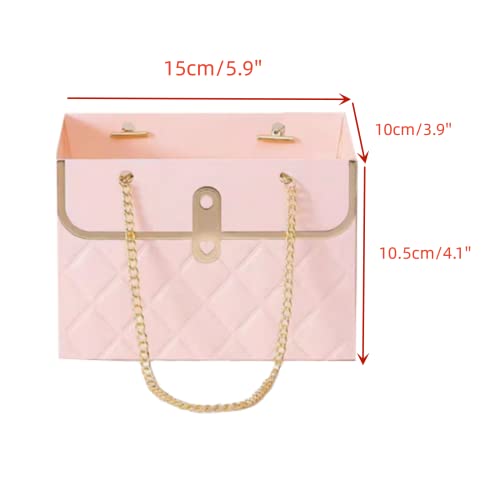 LONG XIN SERIES 8PCS Pink Floral Gift Bags Duty Reusable Paper Gift Boxes Luxury Present Packaging with Handles for Gift P...