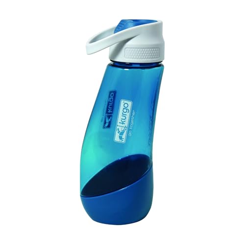Kurgo Gourd 2 in 1 Dog Travel Water Bottle, Pet Water Bottle, Portable Water Dish for Dogs, Detachable Bowl, PVC/BPA Free,...