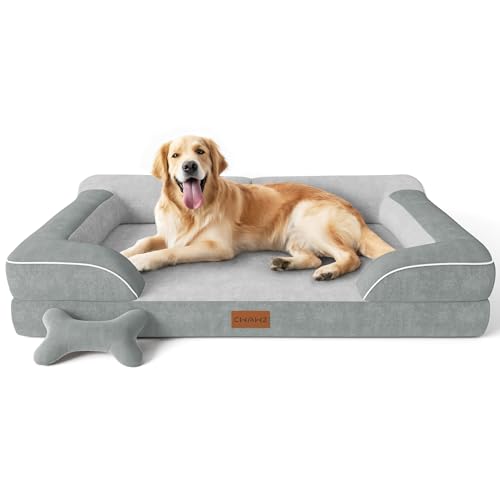 CWAWZ Extra Large Dog Bed, Orthopedic Dog Bed with Cooling Gel Memory Foam, Waterproof XL Pet Bed with Removable Washable ...