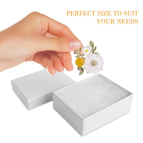 opaprain Cardboard Jewelry White Gift Boxes 10 Pack6x5×1 inches, its apply to displaying necklaces, rings, bracelets, earr...