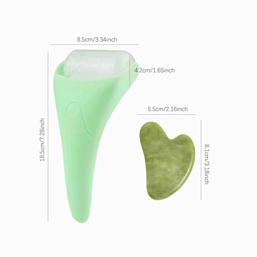 Ice Roller for Face and Gua Sha Set, Cooling & Firming Effect, Sculpting Tool for Jawline Skin Care Tools, Self Care Gift ...