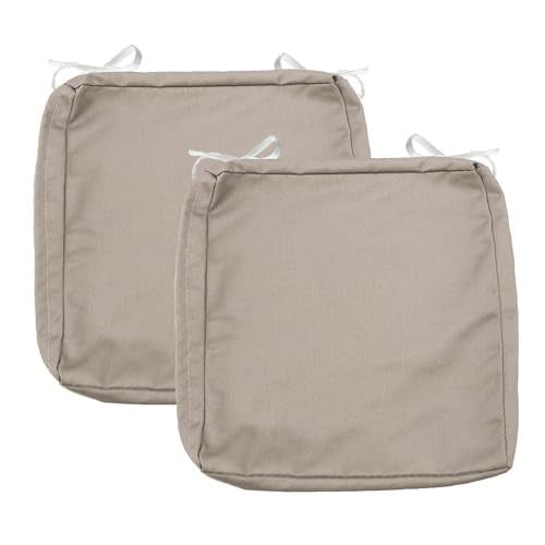 Sqodok Patio Cushion Covers 18x18 Waterproof Outdoor Cushion Covers Replacement 2Pack Patio Cushion Seat Slicovers with Ti...