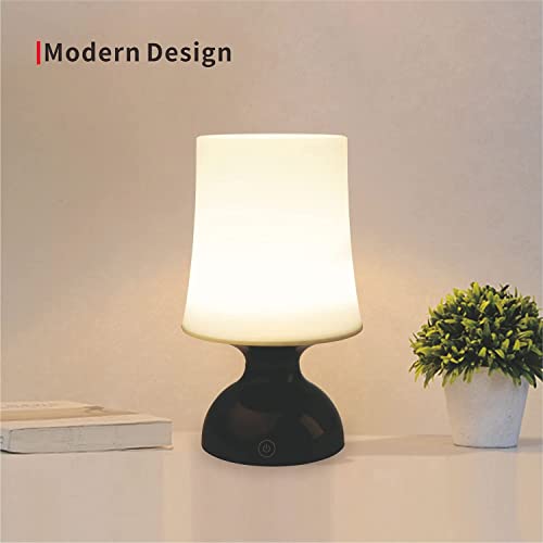 RiverLux LED Mood Light,Black and White Lamp,Nordic Style Table lamp,Minimalist Desk Lamp,Nursery Night Light,Battery Oper...