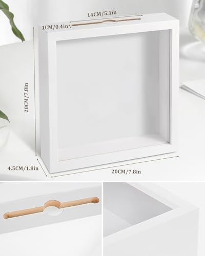 Adventure Archive Box, 12 x 12 Inch Travel Box for Memories, Travel Shadow Box Frame with Slot, Adventure Box, Keepsake Di...