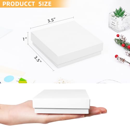 batifine Small Gift Boxes, 40 Pack 3.5x3.5x1 Inch Bulk Cotton Filled Small Jewelry Boxes with Lids for Necklace Ring Brace...