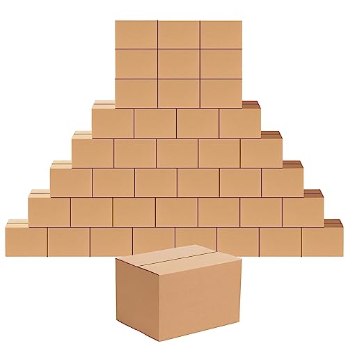 Edenseelake 40 Pack 8x6x6 inches Shipping Boxes Corrugated Cardboard Boxes for Packing, Moving, Mailing, Brown