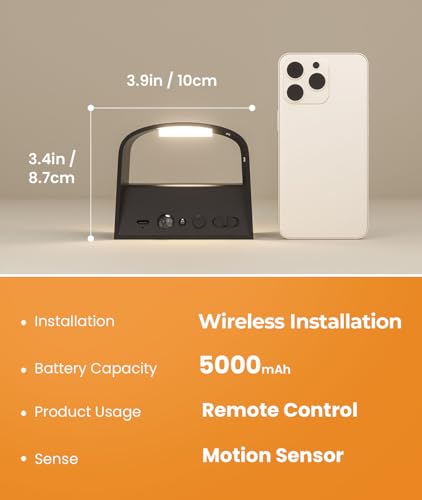 FULEN Motion Sensor Wall Light with Remote Control 3 Colors Wireless Wall Lamp LED Indoor Up and Down Wall Sconce 5000mAh ...
