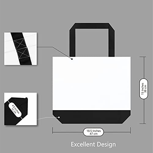 TOPDesign 1 | 3 | 6 | 12 | 24 Pack Super Strong Large 12oz Cotton Canvas Tote Bag, Reusable Grocery Shopping Cloth Bag, Fa...