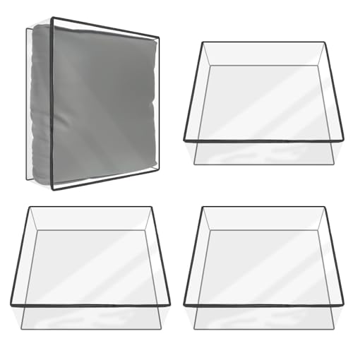 HFYZZ 4 Pcs Plastic Sofa Seat Cushion Covers - Clear PVC Waterproof Couch Slipcover Against Cat Dog Clawing Scratching, 28...