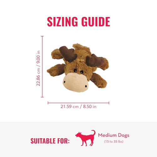 KONG Cozie Marvin Moose & SqueakAir Balls (3 Pack) - Dog Fetch & Chew Toys for Fun - Soft Toy Moose for Indoor Play - Dura...