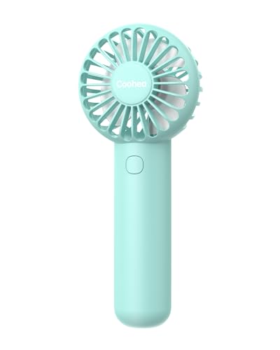 Coohea Mini Handheld Fan, Small Cute Design, 3 Powerful Speeds, USB Rechargeable Battery Operated, Portable Personal Fan w...