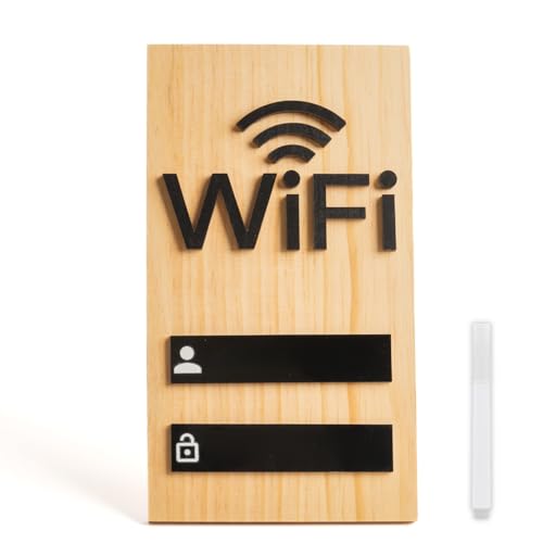Parvigo WIFI Sign, Solid Wood Table or Wall WIFI Password Sign for Home Guest Room Busines, Magnet Aesthetic Primitive Rew...