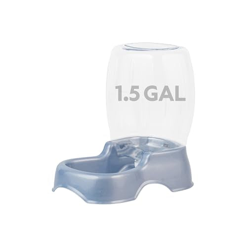 Petmate Pet Cafe Cat and Dog Water Dispenser - Water Bowl for Cats and Dogs, USA Made, 1.5 GAL, Pearl Ash Blue