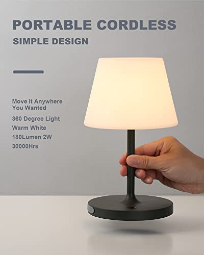 WEILAILUX Outdoor Battery Operated Table Lamp Waterproof, 4000mAh Cordless Table Lamp Rechargeable, Touch Dimmable Desk La...