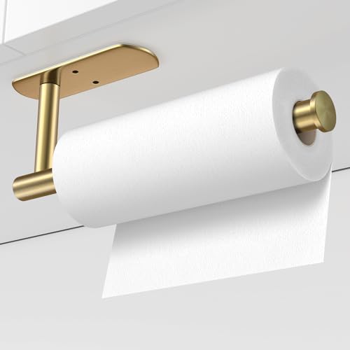 VAEHOLD Adhesive Paper Towel Holder Under Cabinet Wall Mount for Kitchen Paper Towel, Paper Towel Roll Holder Stick to Wal...