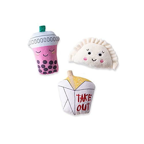 Fringe Studio Plush Dog Toy Set, TAKE ME Out, 3 Piece Set, for Small Dogs (289516)