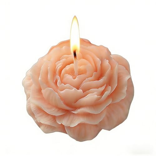 Aromatic Peony-Shaped Candle Ornament for Living Room and Bedroom, Simple Decoration (Bluebell)