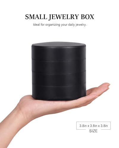 CONBOLA Jewelry Organizer, Small Jewelry Storage Box Earring Holder for Women, 5-Layer Rotating Travel Jewelry Tray Case w...