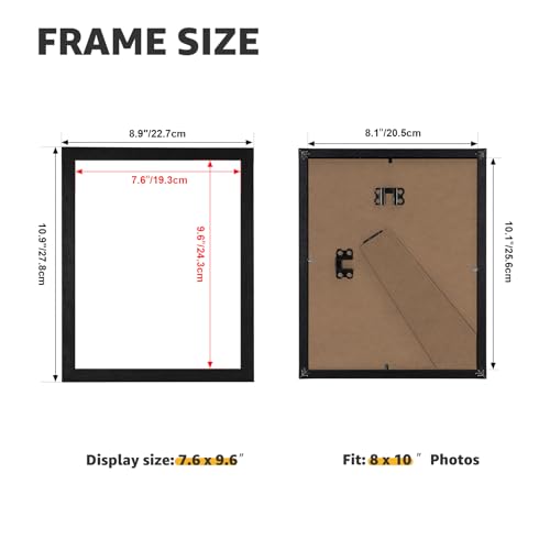 Giftgarden 8x10 Picture Frames Set of 15, Black Wooden Photo Frame for Wall or Tabletop Display, Engineered Wood with Shat...