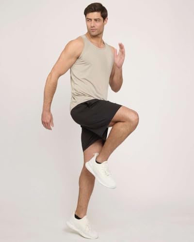 Real Essentials 5 Pack: Men's Dry-Fit Muscle Tank Top Sleeveless Shirts Workout Tees Athletic Gym (Big & Tall Available)
