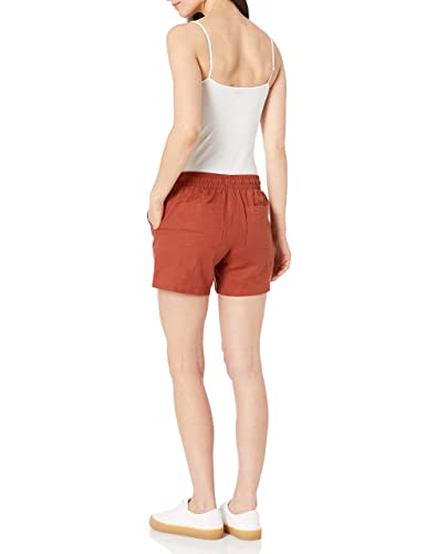 Amazon Essentials Women's 5" Inseam Drawstring Elastic Waist Linen Blend Summer Shorts
