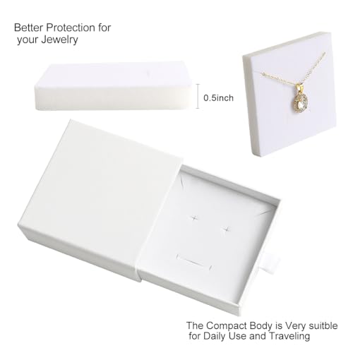 40Pcs White Small Jewelry Boxes 3.54×3.54×1.26in Cardboard Jewelry Gift Boxes Jewelry Packaging for Small Business for Nec...