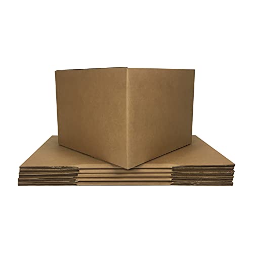 Amazon Basics Cardboard Moving Boxes for Packing and Shipping, Large Size, 20" x 20" x 15", Brown, 6-Pack