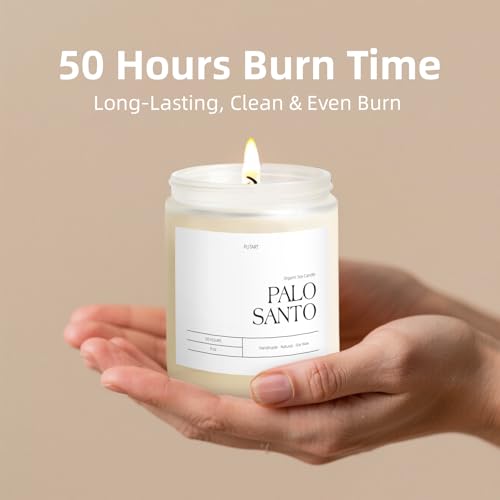 Putart Palo Santo Highly Scented Candle for Home, 9oz Natural Soy Aromatherapy Non Toxic Candles with Essential Oil, Home ...
