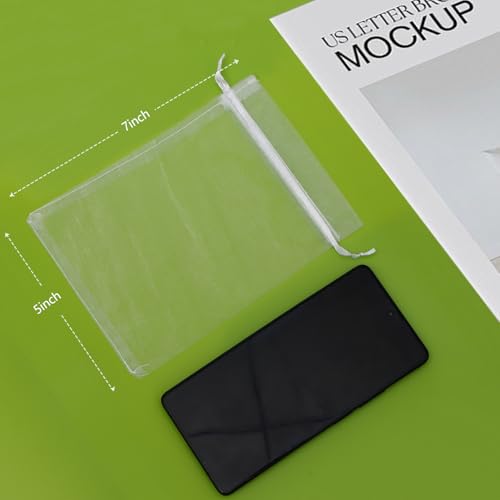 iwokerfull 60Pcs White Organza Bags 5x7 inch, Small Jewelry Bag Bulk Sheer Mesh Drawstring Gift Bags, Sheer Wedding Party ...