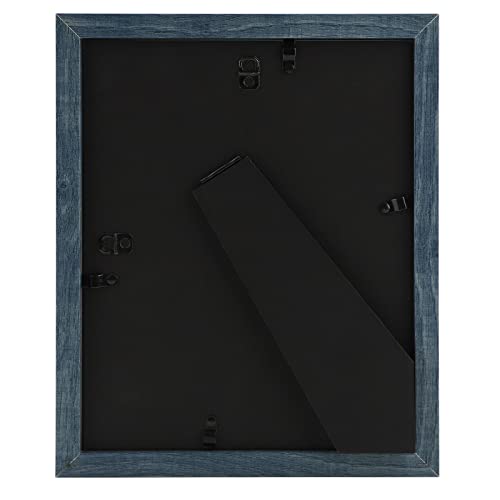 Golden State Art, 8x10 Picture Frame with Mat for 5x7 Photo - High Definition Glass Wall Mounting or Tabletop Display (Blu...