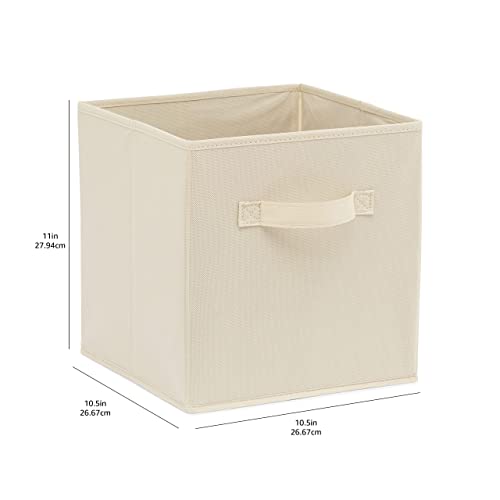 Amazon Basics Collapsible Fabric Storage Cubes Organizer with Handles, Sturdy Storage Bins for Organization, 10.5" x 10.5"...