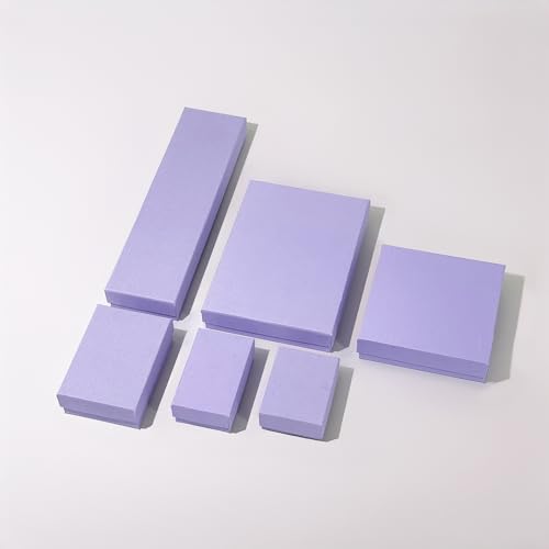 TheDisplayGuys - 25-Pack #82 Kraft Paper Cardboard Gift Boxes/Jewelry Cases w. Cotton Padding & Lid - Light Lavender - (8....