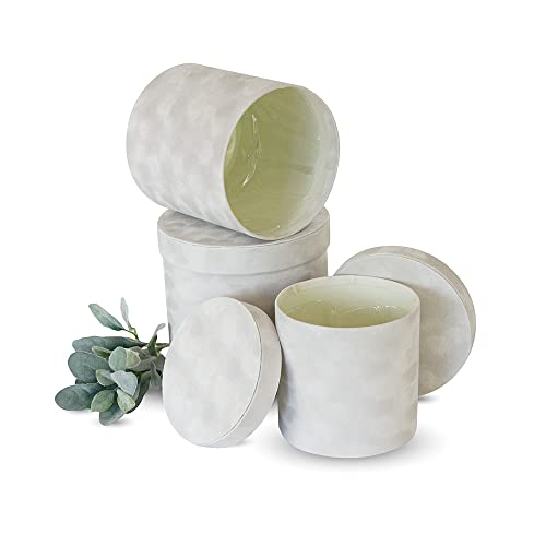 UNIKPACKAGING Premium Quality Round Velvet Flower Box, Gift Boxes for Luxury Flower and Gift Arrangements, Set of 3 pcs (W...