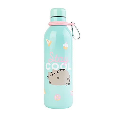 Official Pusheen-Sports Bottle-500ml / 17OZ, Stainless Steel, Vacuum Insulated , Double Wall Reusable Water Bottle With Ca...
