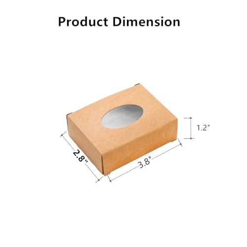 Zentriqlla 120 Pack Paper Soap Boxes, Kraft Treat Box with Window, Favor Packaging Boxes for Wedding, Birthday, Party, Hom...