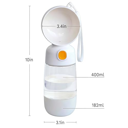 Dog Water Bottle with Food Storage Container & Water Dispenser Leak-Proof Portable Pet Puppy Essentials for Walking, Hikin...