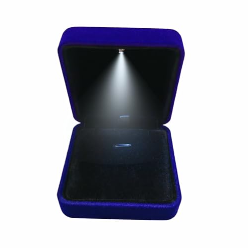 GBYAN Pendant Necklace Box with LED Light, Necklace Gift Box Velvet Jewelry Display Case for Proposal Engagement Wedding a...
