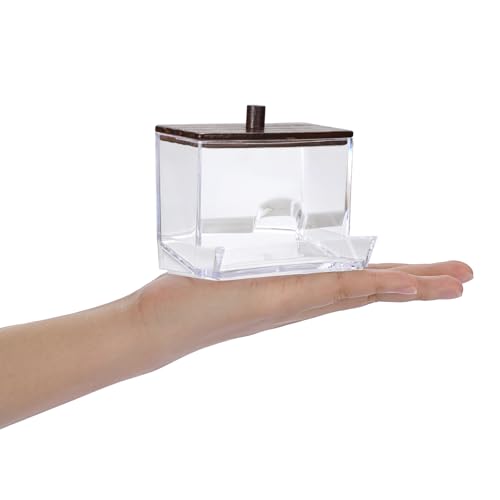Hipiwe 3 Pack Acrylic Cotton Ball Holder Clear Qtip Holder Bathroom Canister Storage Box with Lid Apothecary Jars Makeup O...