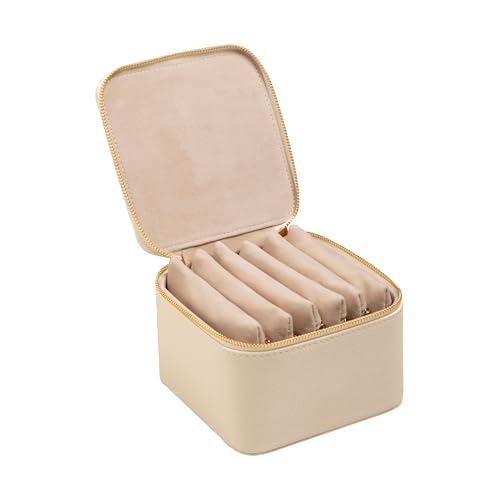 Frebeauty Small Travel Jewelry Box with 6 Pouch Bags, Portable Mini Jewelry Storage, 3.35 x 4.9 x 4.8 Inches, Gift Idea fo...