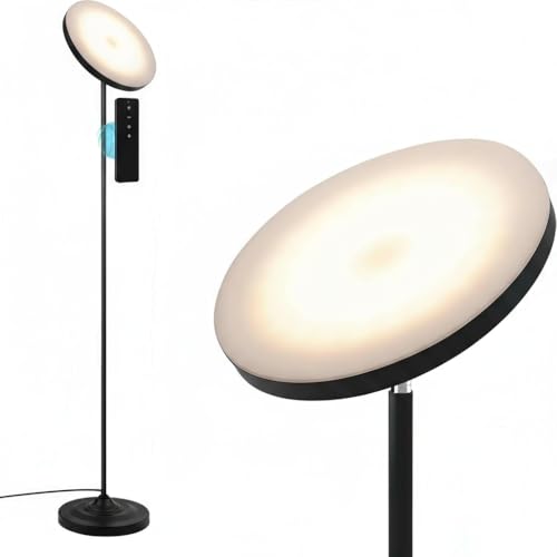 hanaking Upgraded Floor Lamp, 30W/2600LM Super Bright Floor Lamp with Remote Control, Stepless Adjust Color Temperatures a...