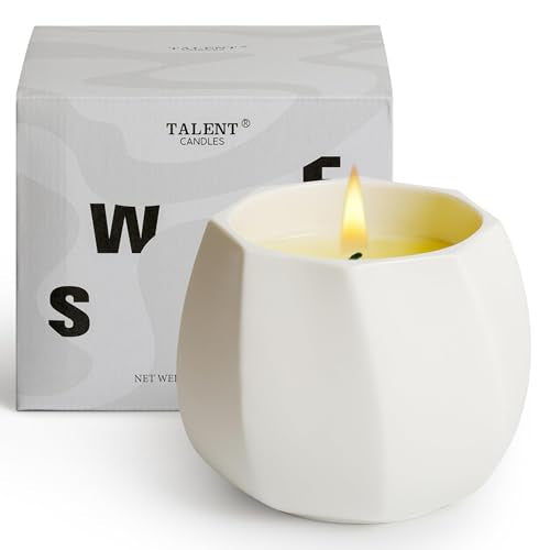 Scented Candle for Home Scented, Luxury Ceramic Candle Jar for Women & Men, Natural Soy Candle for Home Décor, Coconut & T...