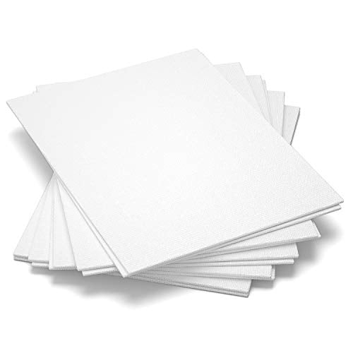 GOTIDEAL Canvas Boards, 8x10 inch Set of 10,Gesso Primed White Blank Canvases for Painting - 100% Cotton Art Supplies Canv...