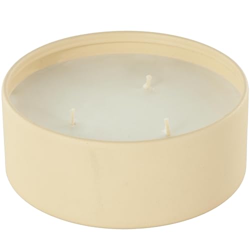 Deco 79 Metal Decorative Candle Rose Blossom & Sandalwood Scented Textured 22oz 3 Wick Aromatherapy Candle with White Wax,...