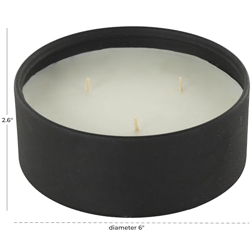 Deco 79 Metal Decorative Candle Creamy Vanilla Swirl Scented Textured 22oz 3 Wick Aromatherapy Candle with White Wax, Wax ...