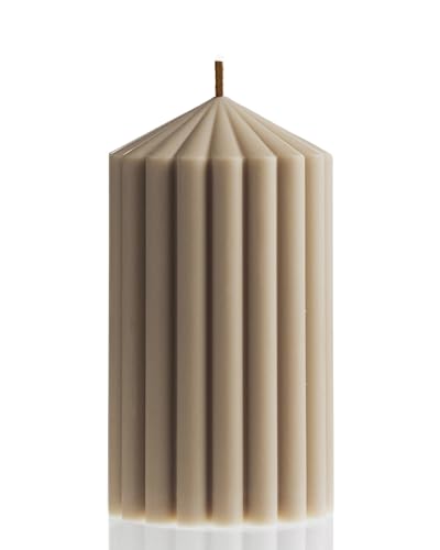 LAWA Ribbed Peak Pillar Candle - Large Beautiful Handmade Pillar Scented Soy Wax Candle Elegant Bubble Aesthetic Candle Ho...