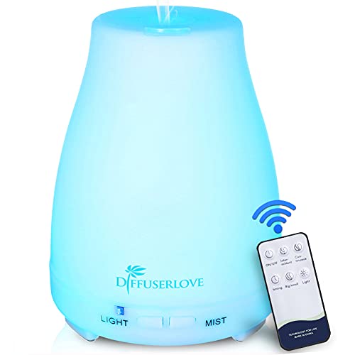 Diffuserlove Essential Oil Diffusers 200ML Remote Control Ultrasonic Mist Humidifiers BPA-Free Aromatherapy Diffuser with ...