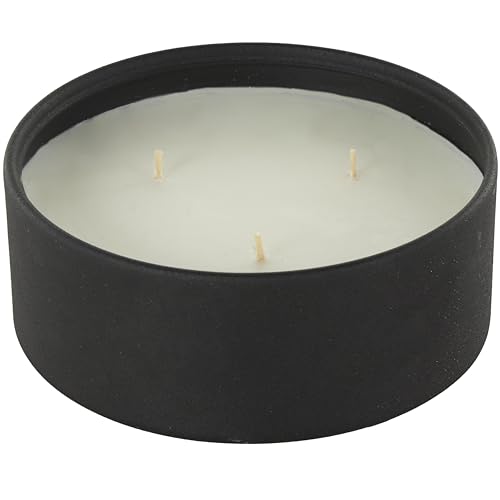 Deco 79 Metal Decorative Candle Creamy Vanilla Swirl Scented Textured 22oz 3 Wick Aromatherapy Candle with White Wax, Wax ...