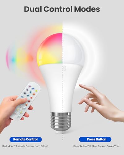 KINDEEP Rechargeable Light Bulbs with Remote, E26 Battery Operated LED Bulb: 2000mAh Dimmable Wireless Backup Light Bulb w...