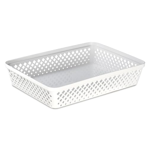 Glad Plastic Storage Basket Set - Multipurpose Drawer Trays, Kitchen Pantry Containers, and Bathroom Bins - 3 Pack Large O...